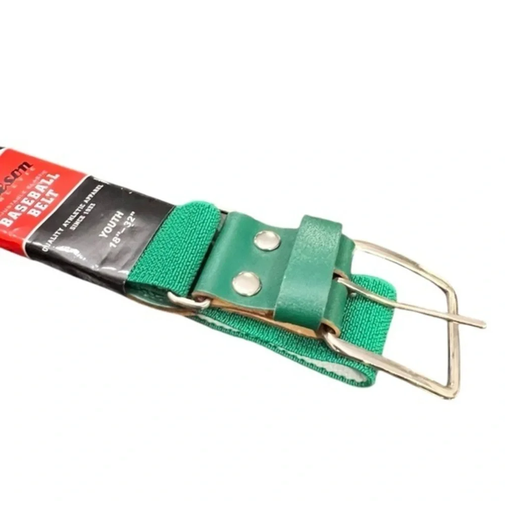 Alleson Athletic Adjustable Elastic Baseball Softball Belts Youth 18-32” Green‎